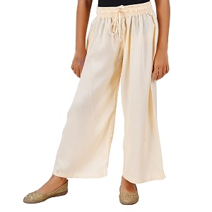 happy bunny stylish rayon palazzo pants for girls  skin friendly solid flowy design with mild shine regular fit full length wide leg trousers for party amp outdoor wear