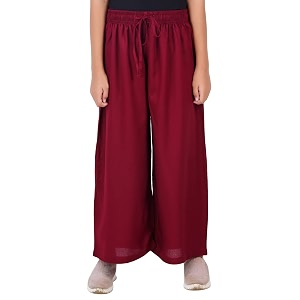 happy bunny stylish rayon palazzo pants for girls  skin friendly solid flowy design with mild shine regular fit full length wide leg trousers for party amp outdoor wear
