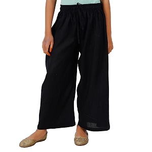 happy bunny stylish rayon palazzo pants for girls  skin friendly solid flowy design with mild shine regular fit full length wide leg trousers for party amp outdoor wear
