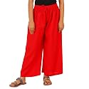 Happy Bunny Stylish Rayon Palazzo Pants for Girls – Skin Friendly, Solid Flowy Design with Mild Shine, Regular Fit Full Length Wide Leg Trousers for Party &amp; Outdoor Wear