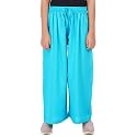 Happy Bunny Stylish Rayon Palazzo Pants for Girls – Skin Friendly, Solid Flowy Design with Mild Shine, Regular Fit Full Length Wide Leg Trousers for Party &amp; Outdoor Wear