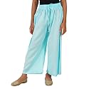Happy Bunny Stylish Rayon Palazzo Pants for Girls – Skin Friendly, Solid Flowy Design with Mild Shine, Regular Fit Full Length Wide Leg Trousers for Party &amp; Outdoor Wear