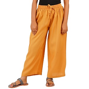 happy bunny stylish rayon palazzo pants for girls  skin friendly solid flowy design with mild shine regular fit full length wide leg trousers for party amp outdoor wear