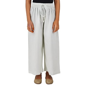 happy bunny stylish rayon palazzo pants for girls  skin friendly solid flowy design with mild shine regular fit full length wide leg trousers for party amp outdoor wear