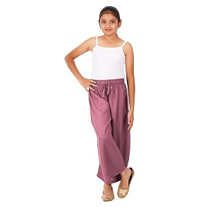 happy bunny stylish rayon palazzo pants for girls  skin friendly solid flowy design with mild shine regular fit full length wide leg trousers for party amp outdoor wear