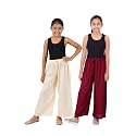 Happy Bunny Stylish Rayon Palazzo Pants for Girls – Skin Friendly, Solid Flowy Design with Mild Shine, Regular Fit Full Length Wide Leg Trousers for Party &amp; Outdoor Wear