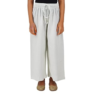 happy bunny stylish rayon palazzo pants for girls  skin friendly solid flowy design with mild shine regular fit full length wide leg trousers for party amp outdoor wear