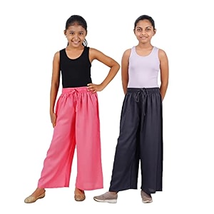 happy bunny stylish rayon palazzo pants for girls  skin friendly solid flowy design with mild shine regular fit full length wide leg trousers for party amp outdoor wear
