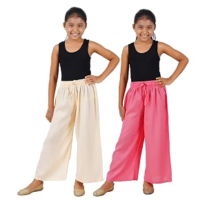 happy bunny stylish rayon palazzo pants for girls  skin friendly solid flowy design with mild shine regular fit full length wide leg trousers for party amp outdoor wear