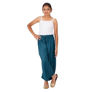 happy bunny stylish rayon palazzo pants for girls  skin friendly solid flowy design with mild shine regular fit full length wide leg trousers for party amp outdoor wear