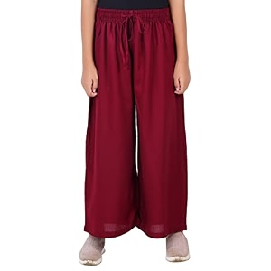 happy bunny stylish rayon palazzo pants for girls  skin friendly solid flowy design with mild shine regular fit full length wide leg trousers for party amp outdoor wear