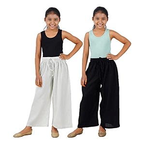 happy bunny stylish rayon palazzo pants for girls  skin friendly solid flowy design with mild shine regular fit full length wide leg trousers for party amp outdoor wear
