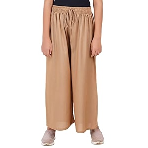 happy bunny stylish rayon palazzo pants for girls  skin friendly solid flowy design with mild shine regular fit full length wide leg trousers for party amp outdoor wear
