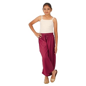 happy bunny stylish rayon palazzo pants for girls  skin friendly solid flowy design with mild shine regular fit full length wide leg trousers for party amp outdoor wear
