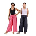 Happy Bunny Stylish Rayon Palazzo Pants for Girls – Skin Friendly, Solid Flowy Design with Mild Shine, Regular Fit Full Length Wide Leg Trousers for Party &amp; Outdoor Wear