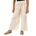 Happy Bunny Stylish Rayon Palazzo Pants for Girls – Skin Friendly, Solid Flowy Design with Mild Shine, Regular Fit Full Length Wide Leg Trousers for Party &amp; Outdoor Wear
