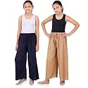 Happy Bunny Stylish Rayon Palazzo Pants for Girls – Skin Friendly, Solid Flowy Design with Mild Shine, Regular Fit Full Length Wide Leg Trousers for Party &amp; Outdoor Wear