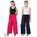 Happy Bunny Stylish Rayon Palazzo Pants for Girls – Skin Friendly, Solid Flowy Design with Mild Shine, Regular Fit Full Length Wide Leg Trousers for Party &amp; Outdoor Wear
