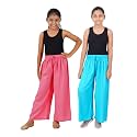 Happy Bunny Stylish Rayon Palazzo Pants for Girls – Skin Friendly, Solid Flowy Design with Mild Shine, Regular Fit Full Length Wide Leg Trousers for Party &amp; Outdoor Wear