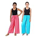 Happy Bunny Stylish Rayon Palazzo Pants for Girls – Skin Friendly, Solid Flowy Design with Mild Shine, Regular Fit Full Length Wide Leg Trousers for Party &amp; Outdoor Wear