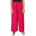 Happy Bunny Stylish Rayon Palazzo Pants for Girls – Skin Friendly, Solid Flowy Design with Mild Shine, Regular Fit Full Length Wide Leg Trousers for Party &amp; Outdoor Wear