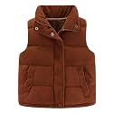 Happy Cherry Corduroy Vest for Toddler Baby Sleeveless Winter Jacket Stand Collar Thick Warm Coat 1-10Y