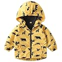 Happy Cherry Kids Boys Girls Fleece Lined Windbreaker Jacket Fashion Prints Hoodie for Fall Winter