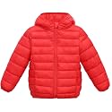 Happy Cherry Kids Down Jacket Winter Warm Hooded Zipper Packable Windproof Down Coat 3-9T