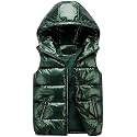 Happy Cherry Kids Winter Vest Hooded Zip Windproof Padded Vest with Pockets
