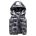 Happy Cherry Kids Winter Vest Hooded Zip Windproof Padded Vest with Pockets