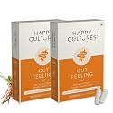 VELBIOM Happy Cultures Gut Feeling Digestion Supplement| Unique Blend Of Probiotics For Daily Digestive Health| B-Vitamins Gut Digestion |Clinically Tested For Men and Women - 30 Veg Capsules