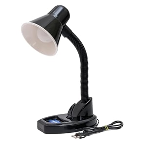 happy e plastic table lamp with pen holder study lamp for students flexible gooseneck onoff switch b22 bulb holder black blub not included led