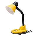 HAPPY E Plastic Table Lamp with Pen Holder, Study lamp for Students Flexible Gooseneck, On/Off Switch, B22 Bulb Holder, Black (Blub not Included), Led