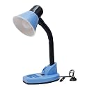 HAPPY E Plastic Table Lamp With Pen Holder, Study LED Lamp For Students Flexible Gooseneck, On/Off Switch, B22 Bulb Holder, Blue And Black (Blub Not Included)