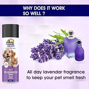 happy hippo pet urine odour eliminator for dogs and cats  pet deodrant amp smell remover  pet odour eliminator  lavender fragrance  potty training spray for puppy cat and dog - 200ml