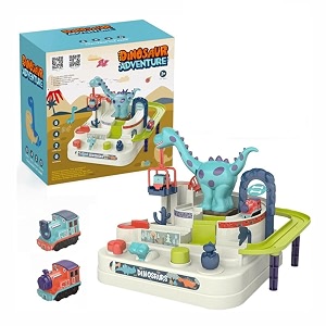 happy hues car adventure race track with parking lot- playsets for toddler- simulating driving steering wheel musical toys for boys amp girls 3 4 5 6 7 8 years old style 06