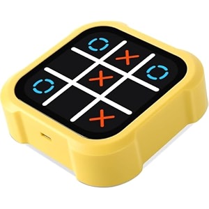 happy hues electric tic-tac-toe board game for kids 3x3 grid- family fun games- compact travel games for kids