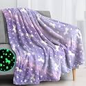 Happy Hues® Glow in The Dark Blanket Kids-Teens Boys &amp; Girls, Purple
