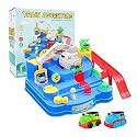 HAPPY HUES® Car Adventure Race Track with Parking Lot- Playsets for Toddler- Simulating Driving Steering Wheel Musical Toys for Boys &amp; Girls 3 4 5 6 7 8 Years Old (Style 04)