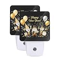 Happy New Year Gnome Night Light Dusk-to-Dawn Set of 2