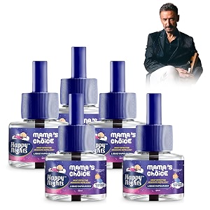 shadow securitronics happy nights lemon eucalyptus mosquito repellent liquid refill  mamas choice natural protection  oil based vaporiser refill  long lasting fresh fragrance  45ml each pack of 5
