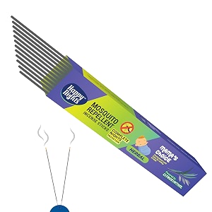 happy nights mosquito repellent incense sticks  1 hour burn duration 8 hours mosquito defense  herbal mosquito agarbatti  100 natural long-lasting mosquito incense sticks  pack of 50