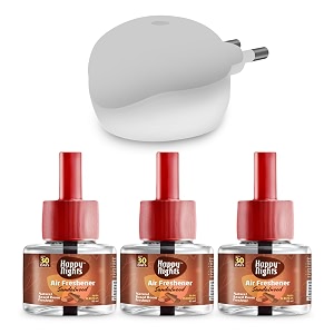 shadow securitronics happy nights plug in room freshener kitsandalwood fragrancefloral air freshener for homebedroombathroomoffice and living spaces3 refill 45ml  1 machineoil