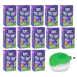 happy nights 45ml mosquito refill repellent vaporizer 100 protection from mosquitoes deet free repellent liquid mosquito refill mosque refill pack of 13 45 ml refill  1 machine