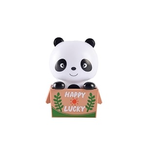 happy panda in box moving head solar bobblehead figures lucky panda for car dashboard home decor ornaments