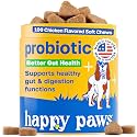 Happy Paws Probiotics for Dogs Gut Health for Dogs 100 Soft Chews