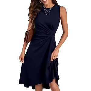Happy Sailed Womens Summer Dresses Sleeveless Ruched