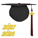 Happy Secret Adult Matte Graduation Cap with 2026 Tassel, Adjustable