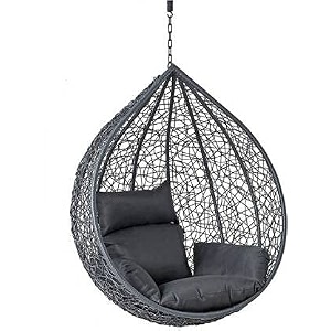 happy star outdoor furniture single seater swing beautiful swing without stand grey swing with grey cushion
