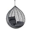 Happy Star Outdoor Furniture Single Seater Swing, Beautiful Swing Without Stand (Grey Swing with Grey Cushion